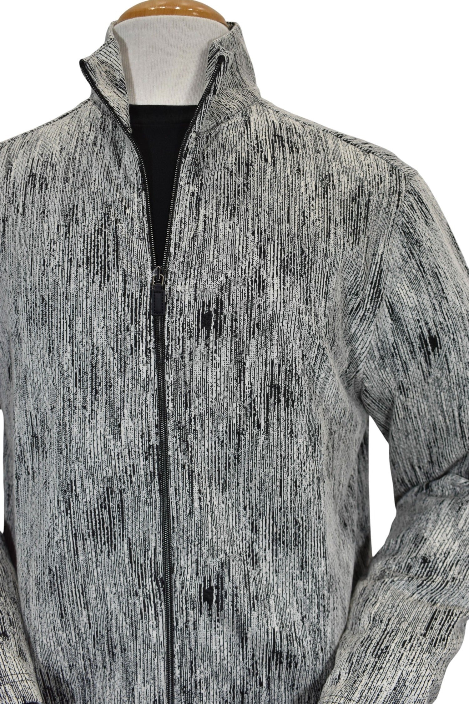 Marcello vertical textured zip cardigan
