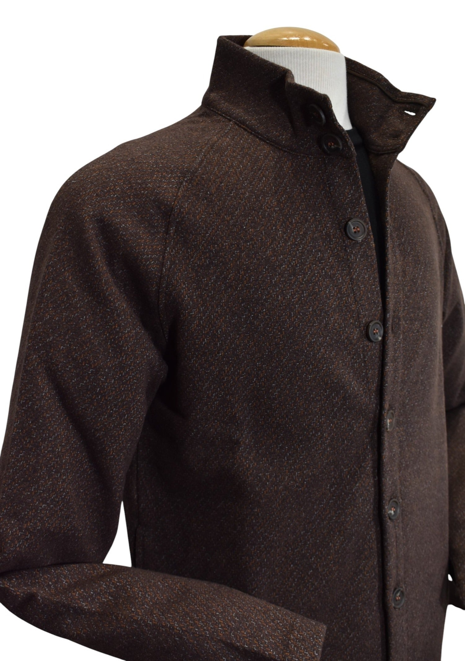 Marcello abstract coffee/rust button front cardigan.