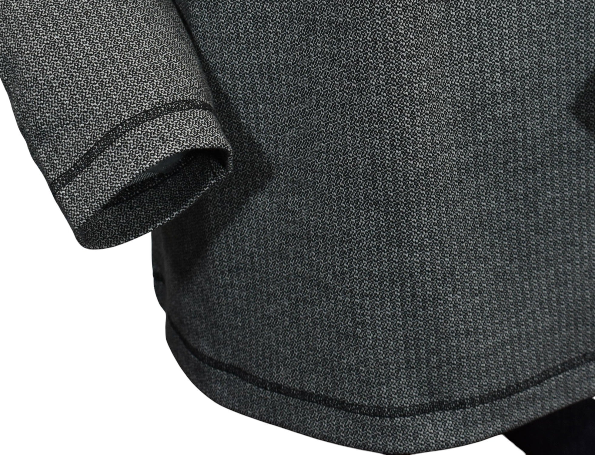 Marcello quarter zip, neat charcoal pattern.