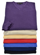 A staple for any wardrobe, the high low, two color yarn, in a popcorn stitch is perfect over a sport shirt or worn alone. Classic style that is timeless. The finest knitting of 100% cotton yarns. Classic fit.    Marcello Classic V Neck