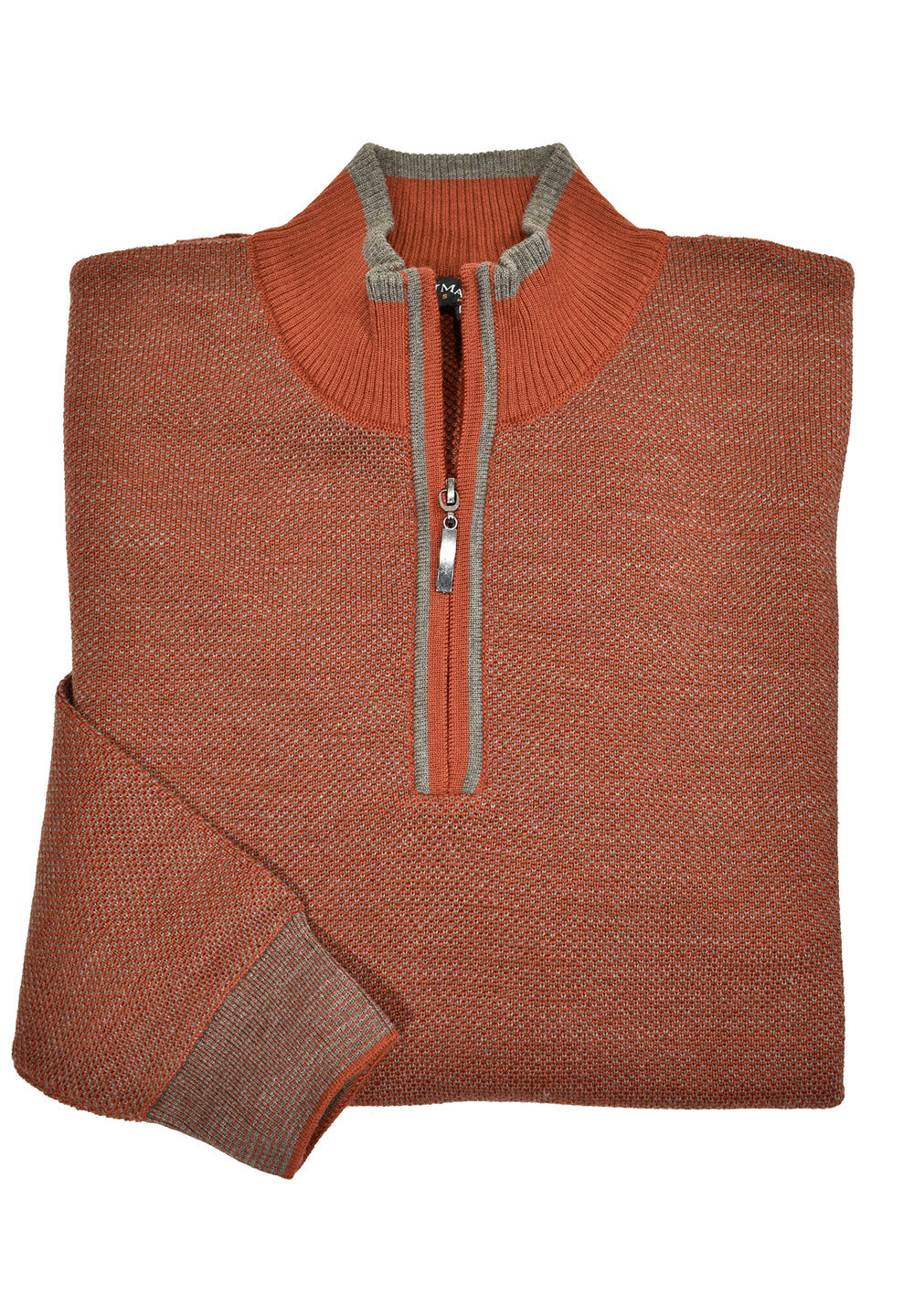 Marcello Quarter Zip  Stay warm and comfortable with the modern style of the 562 Marcello Exclusive Quarter Zip. Crafted with fine two-color yarns knitted together and contrast stitch work, it makes the perfect addition to any wardrobe. Italian merino wool blend ensures a classic style, making it ideal for dress or casual occasions.