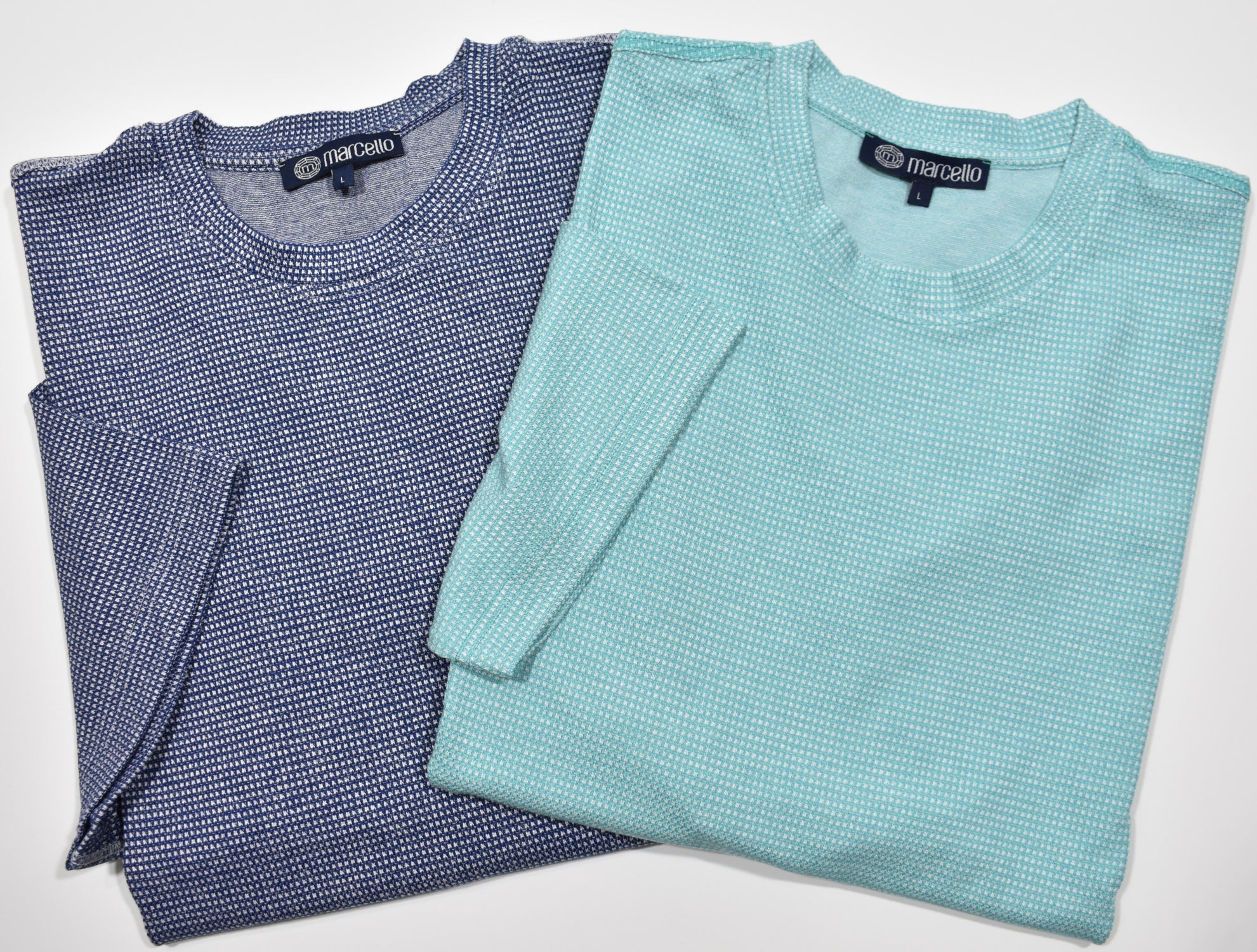 Indulge in the comfort and stretch of this soft, cotton poly viscose knit, complete with a touch of lycra. By Marcello.