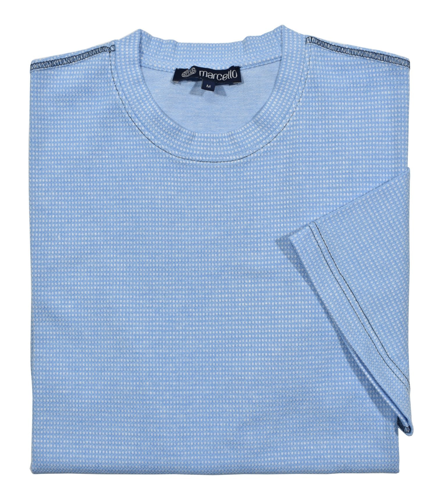 Indulge in the comfort and stretch of this soft, cotton poly viscose knit, complete with a touch of lycra. By Marcello.