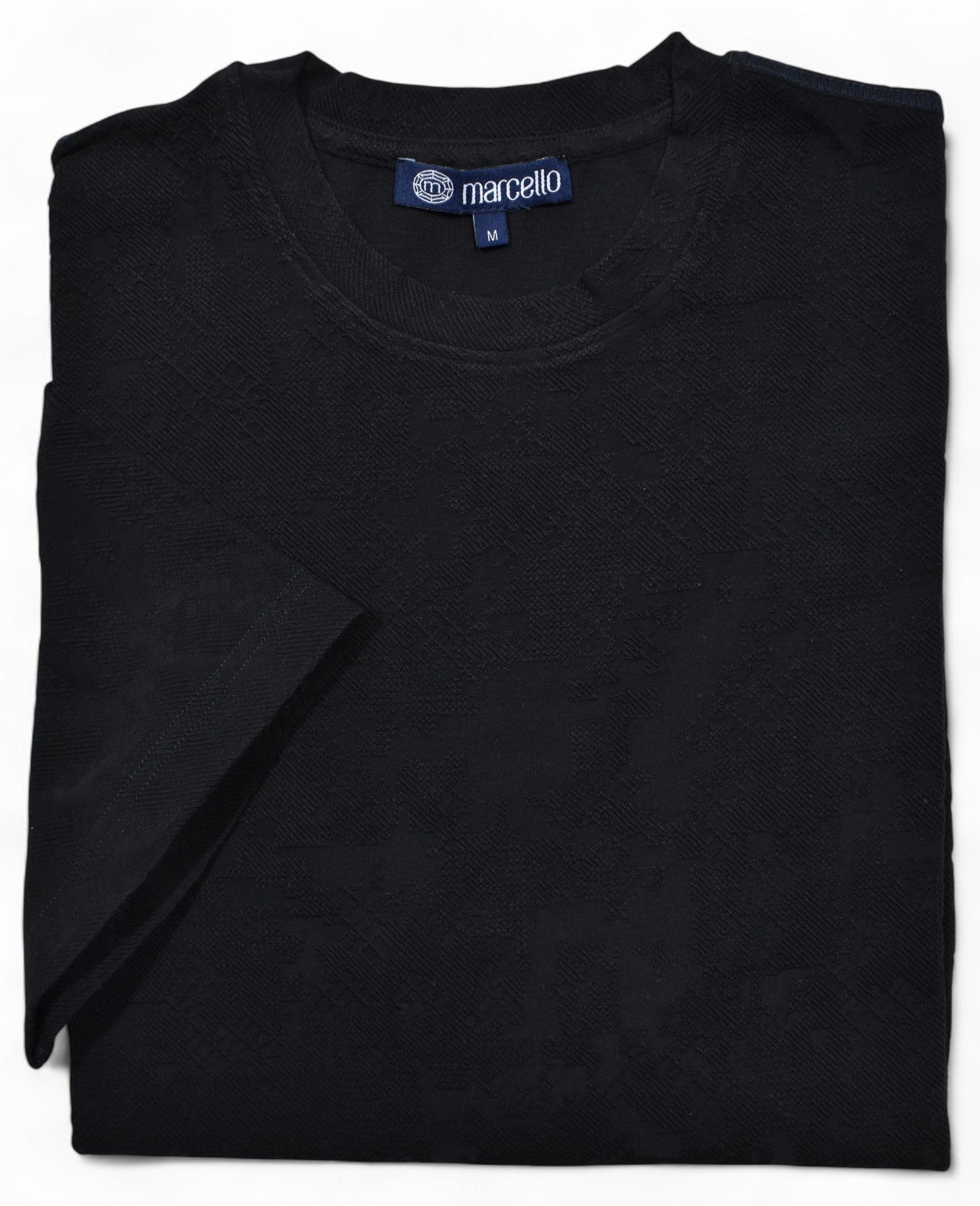 Experience luxury in our Marcello Black Tonal Milano Knit