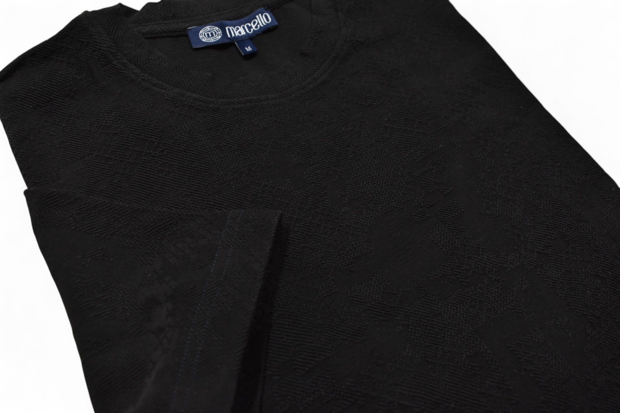 Experience luxury in our Marcello Black Tonal Milano Knit