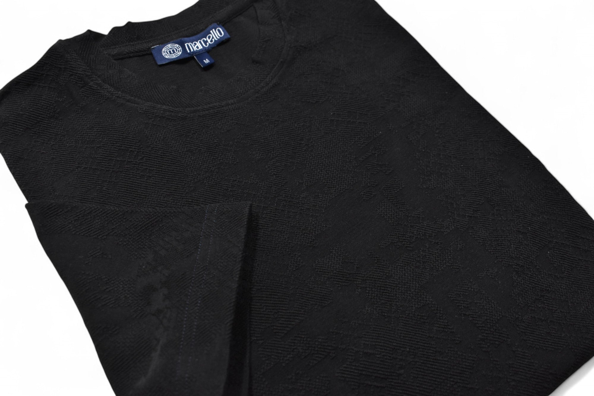 Experience luxury in our Marcello Black Tonal Milano Knit