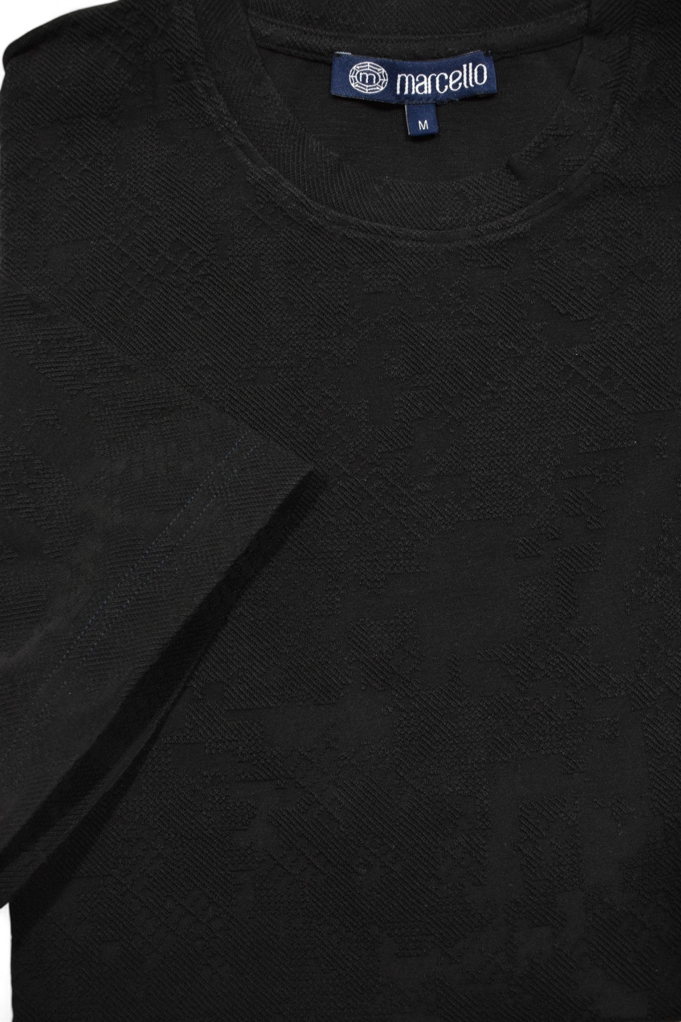 Experience luxury in our Marcello Black Tonal Milano Knit