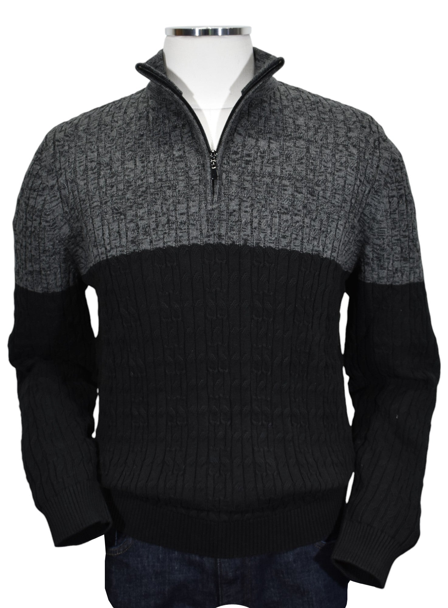 Introducing our Marcello Aspen Cable Quarter Zip!