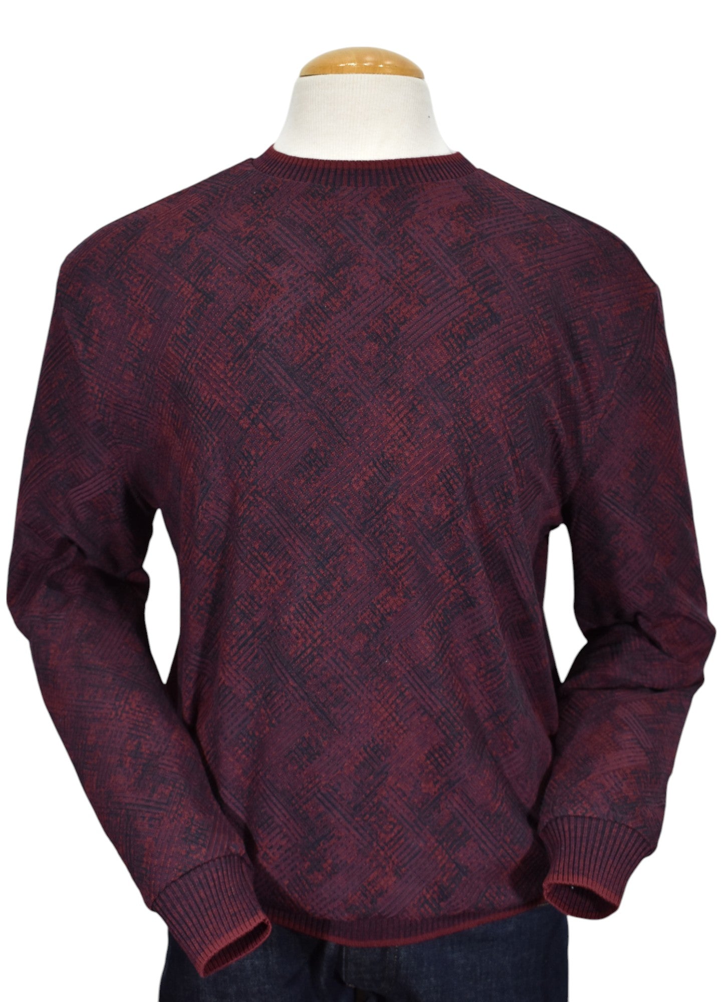 Indulge in luxury and style with our Marcello Hampton Wine Crew Neck sweater.