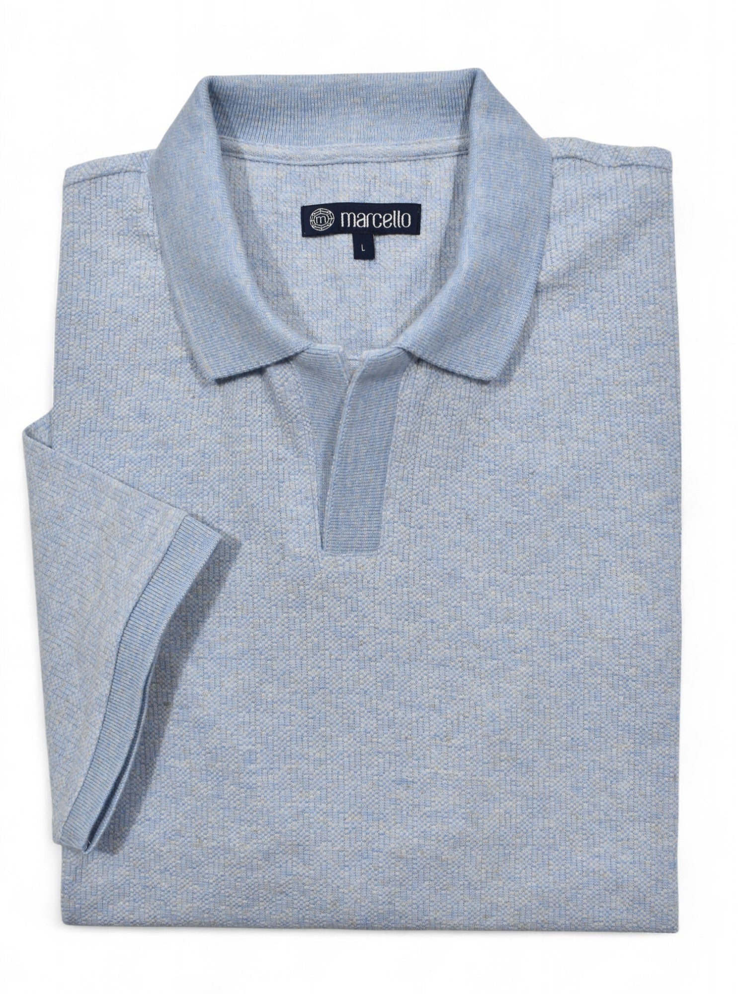 Marcello sky blue short sleeve knit.