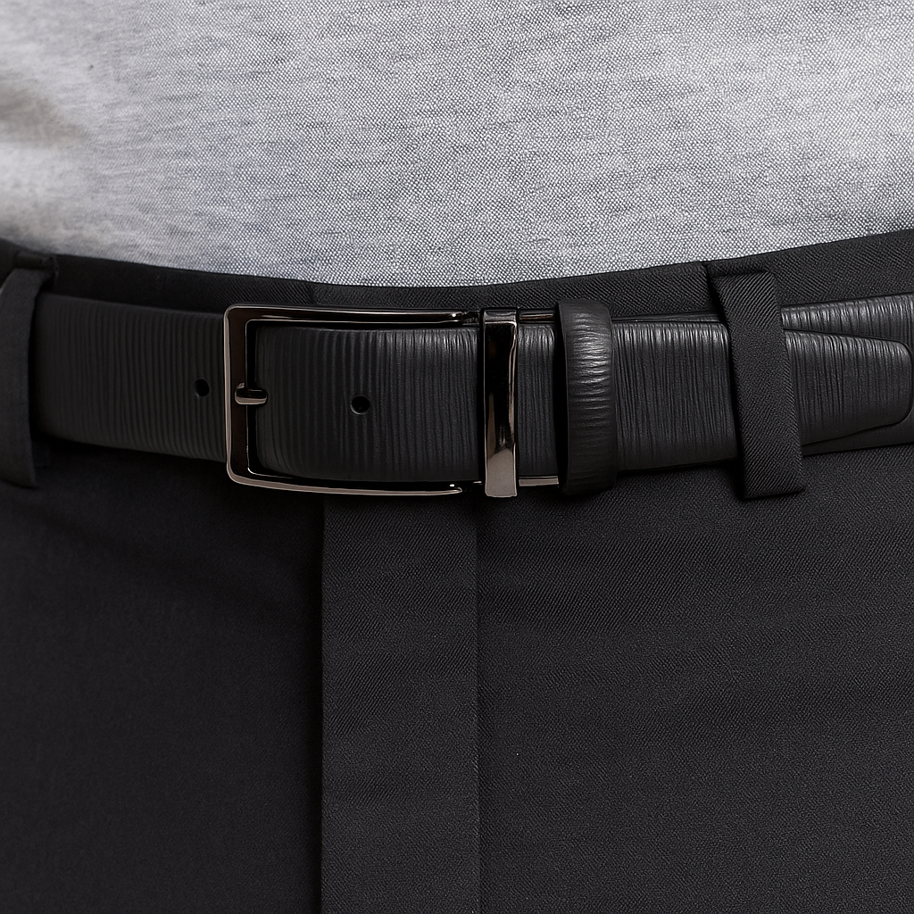 Marcello Mens leather belt black.