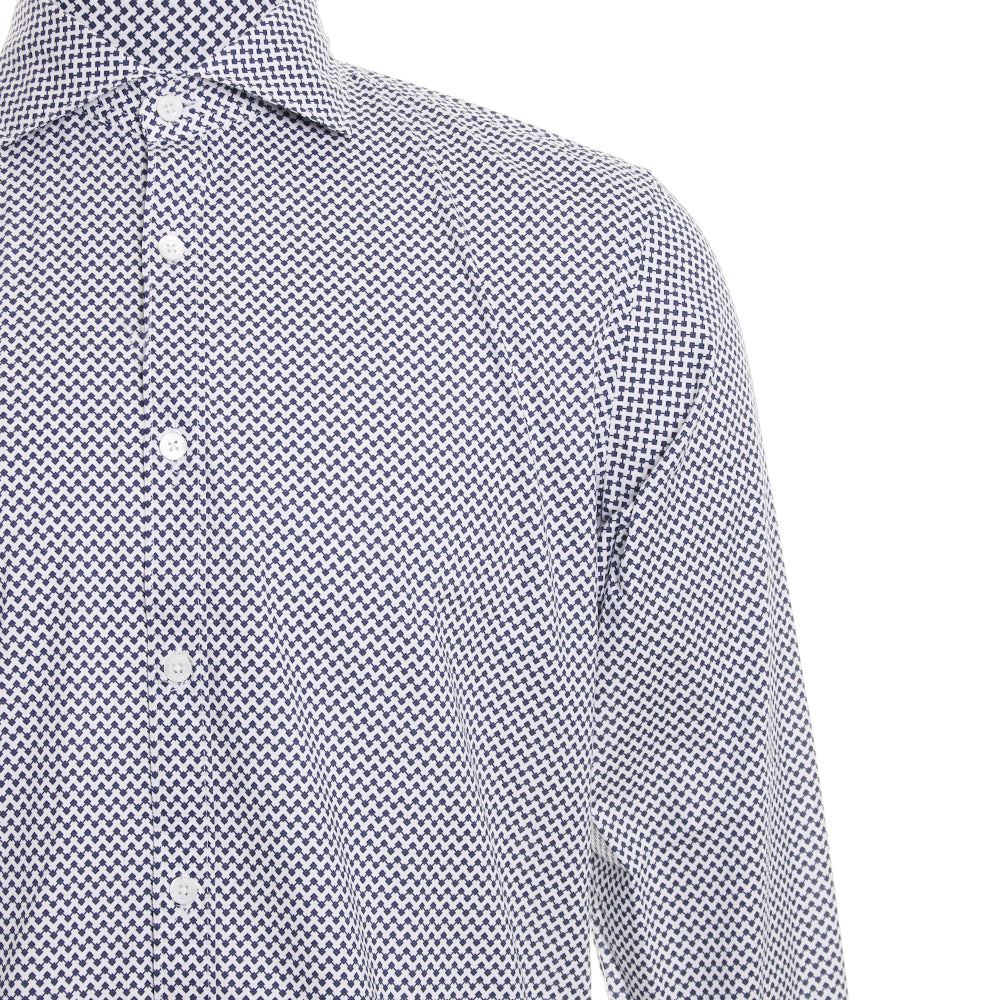 Canali neat pattern sport shirt.