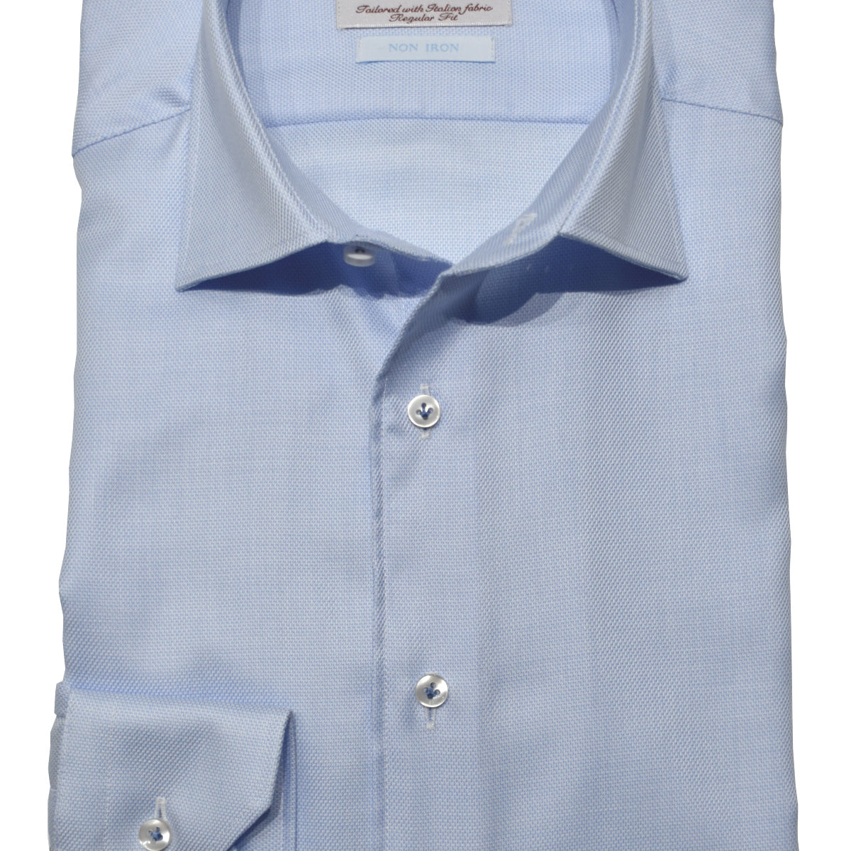 DS100B Blue Fine Piquet Dress Shirt 18.5 5/6