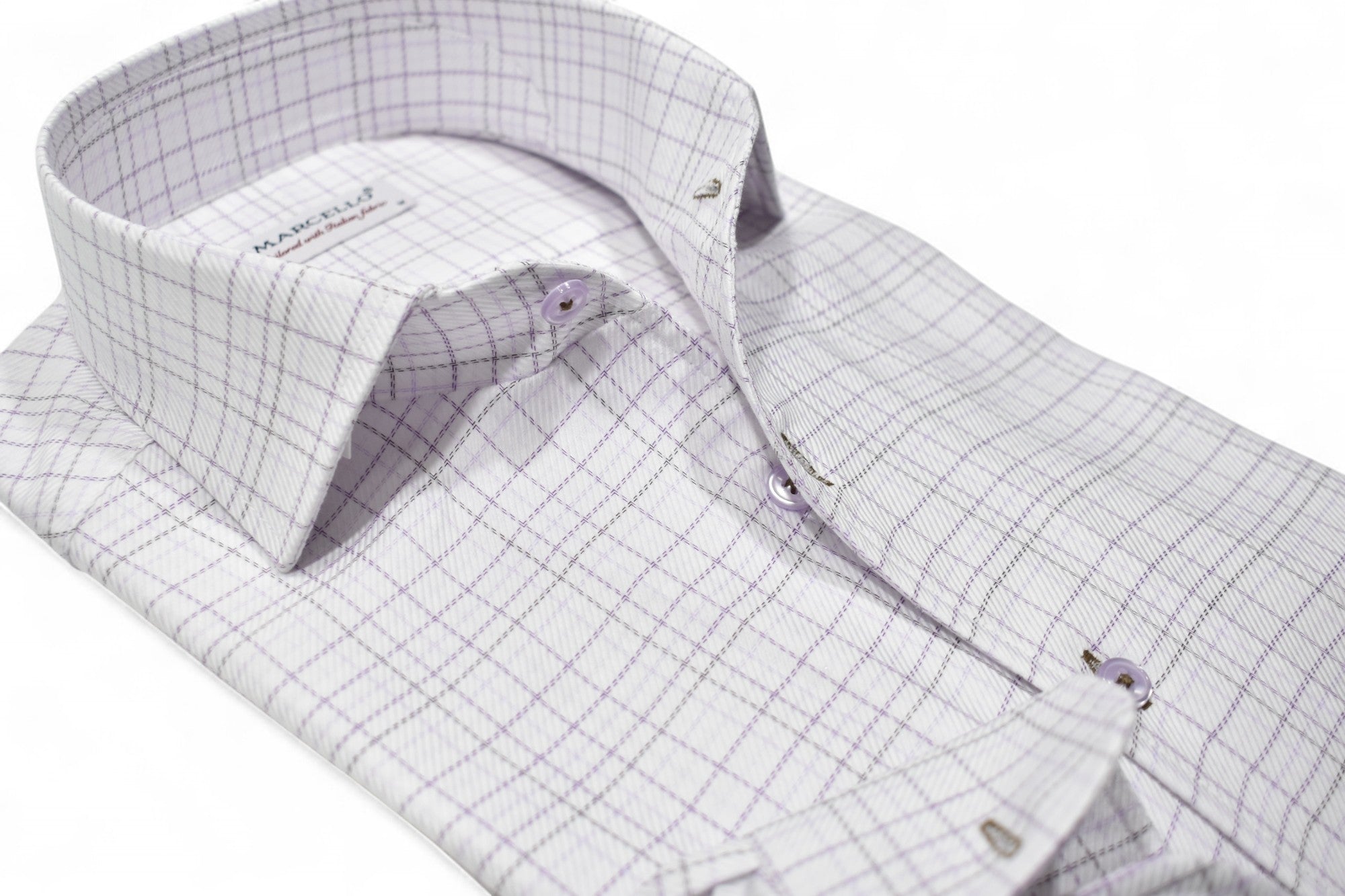 Pair the perfected Marcello one piece collar with yarn dyed woven fabric to create the ultimate updated traditional sport shirt