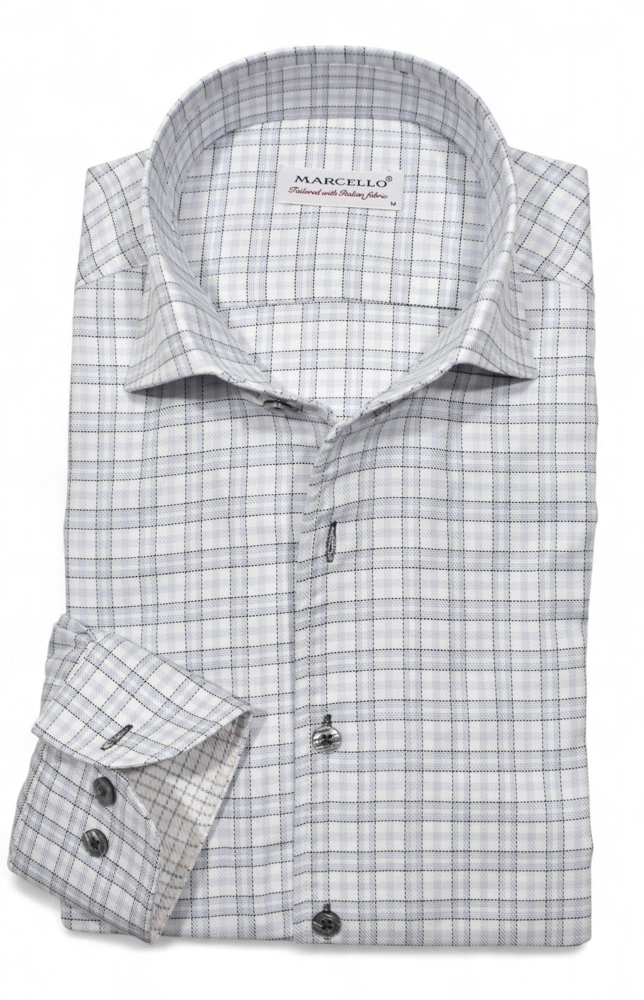 Marcello silver plaid shirt.