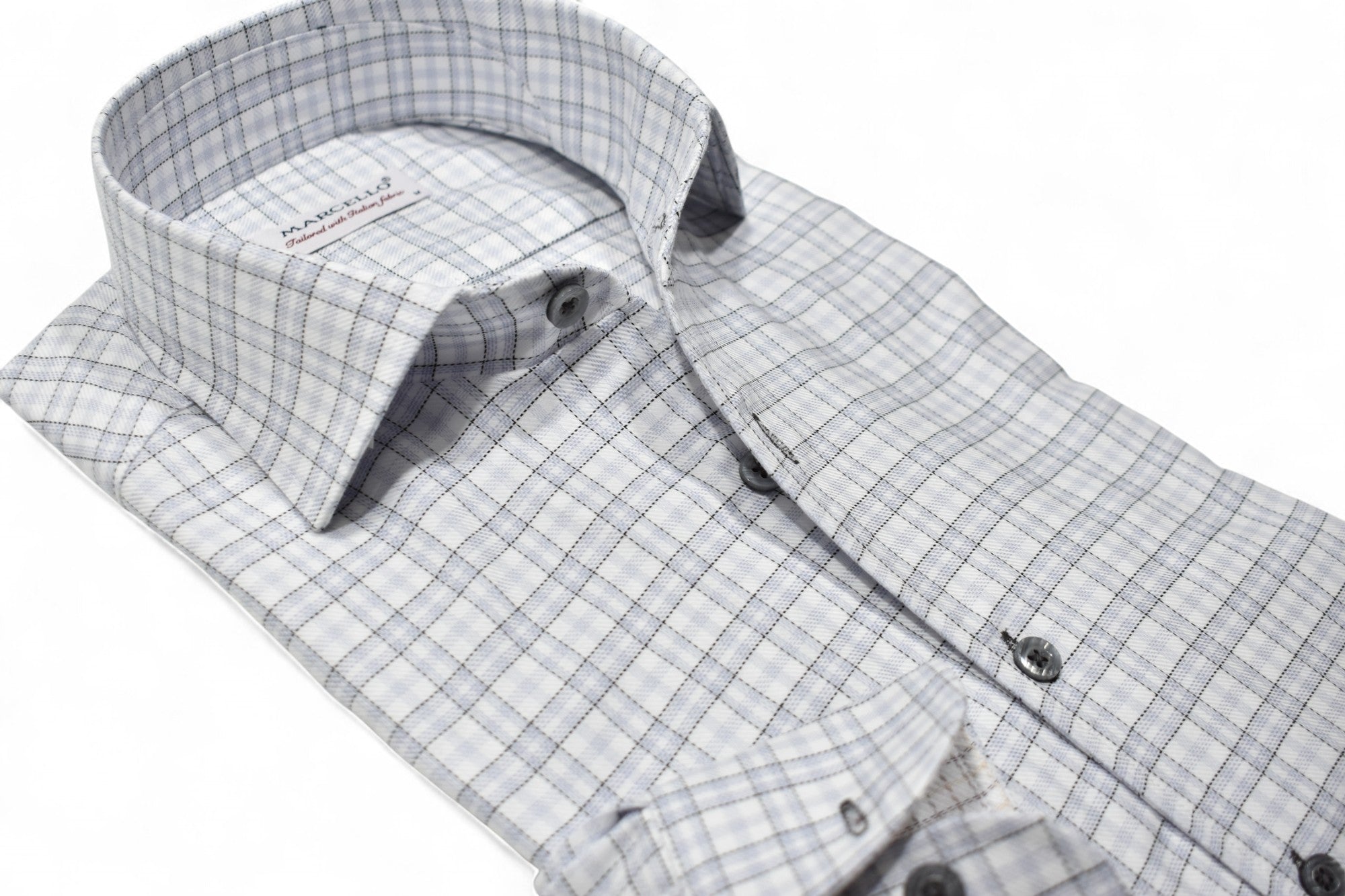 Marcello silver plaid shirt.