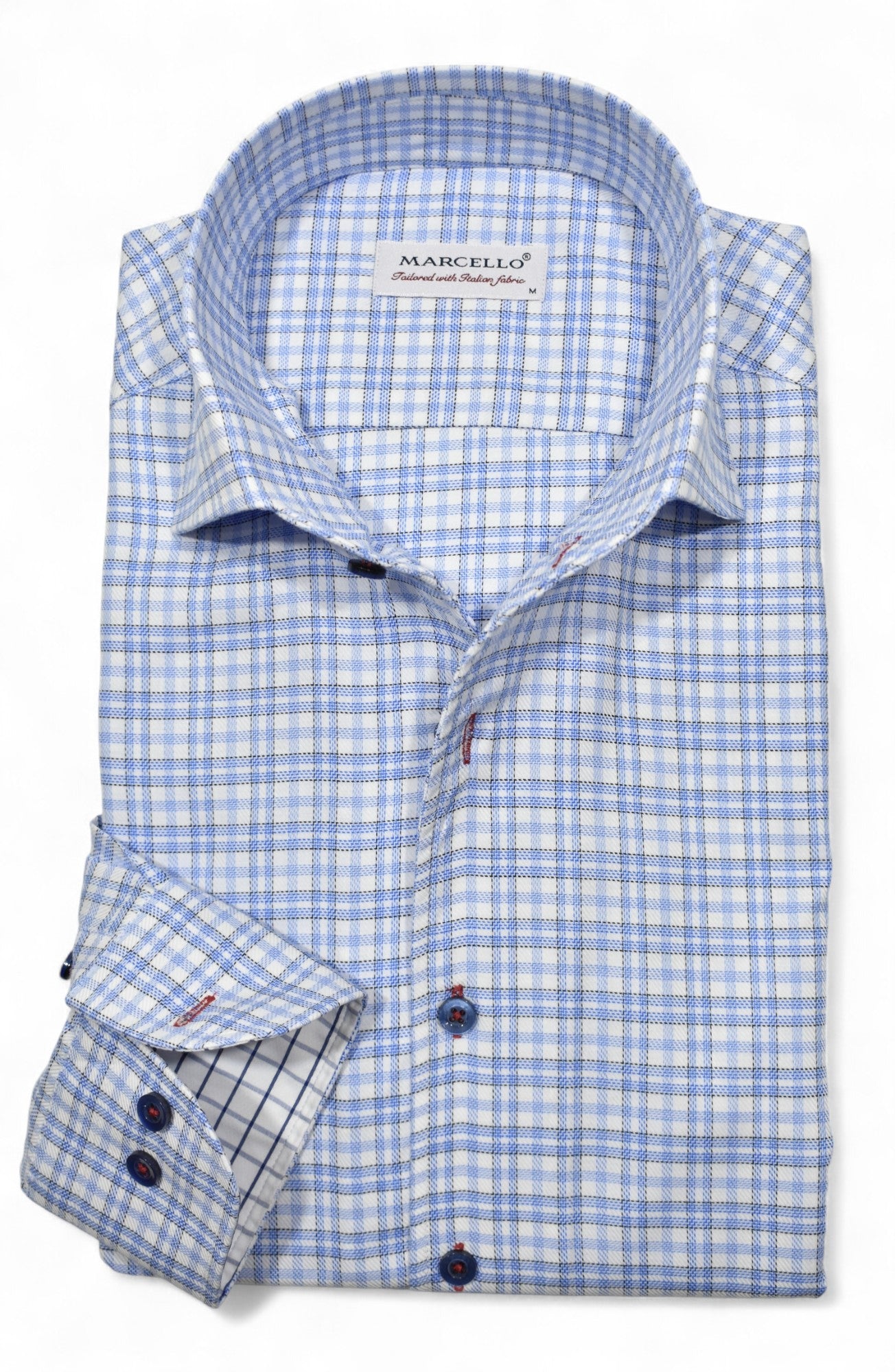 Marcello classic blue check shirt.