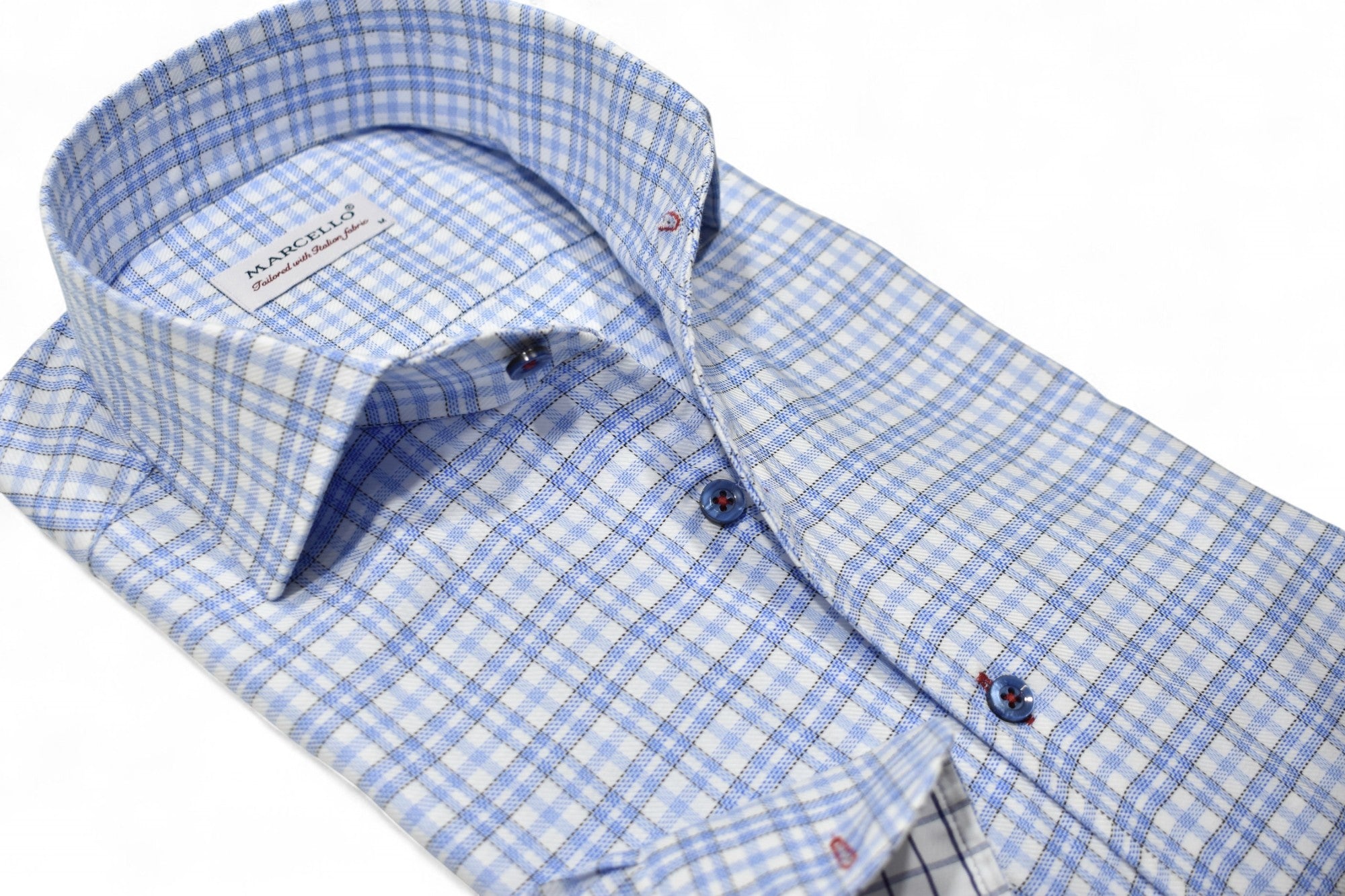 Marcello classic blue check shirt.