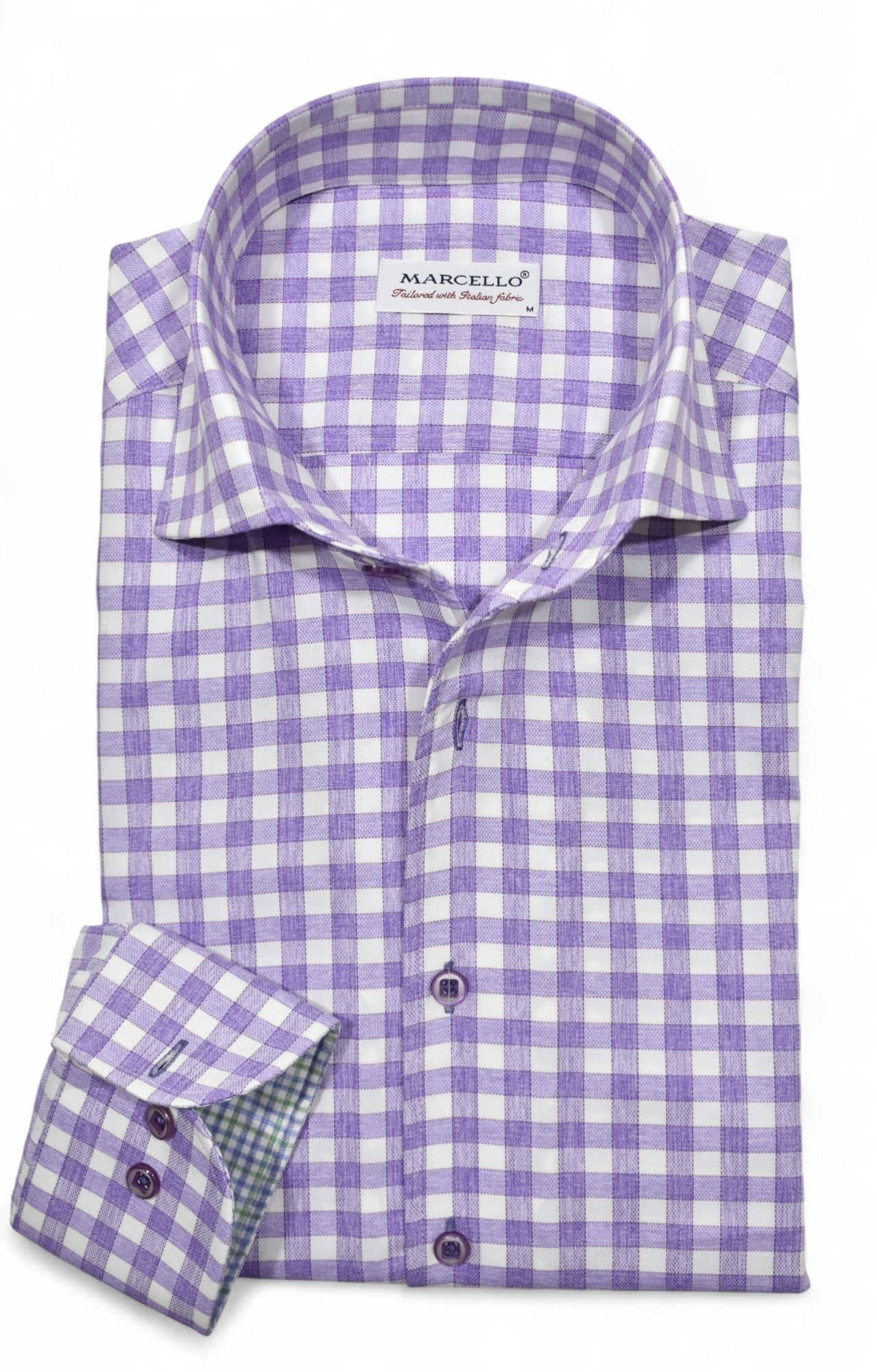 Marcello plum check shirt.