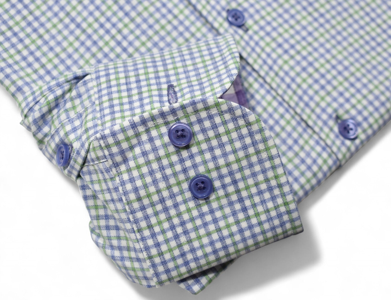 Marcello small green and plum check.