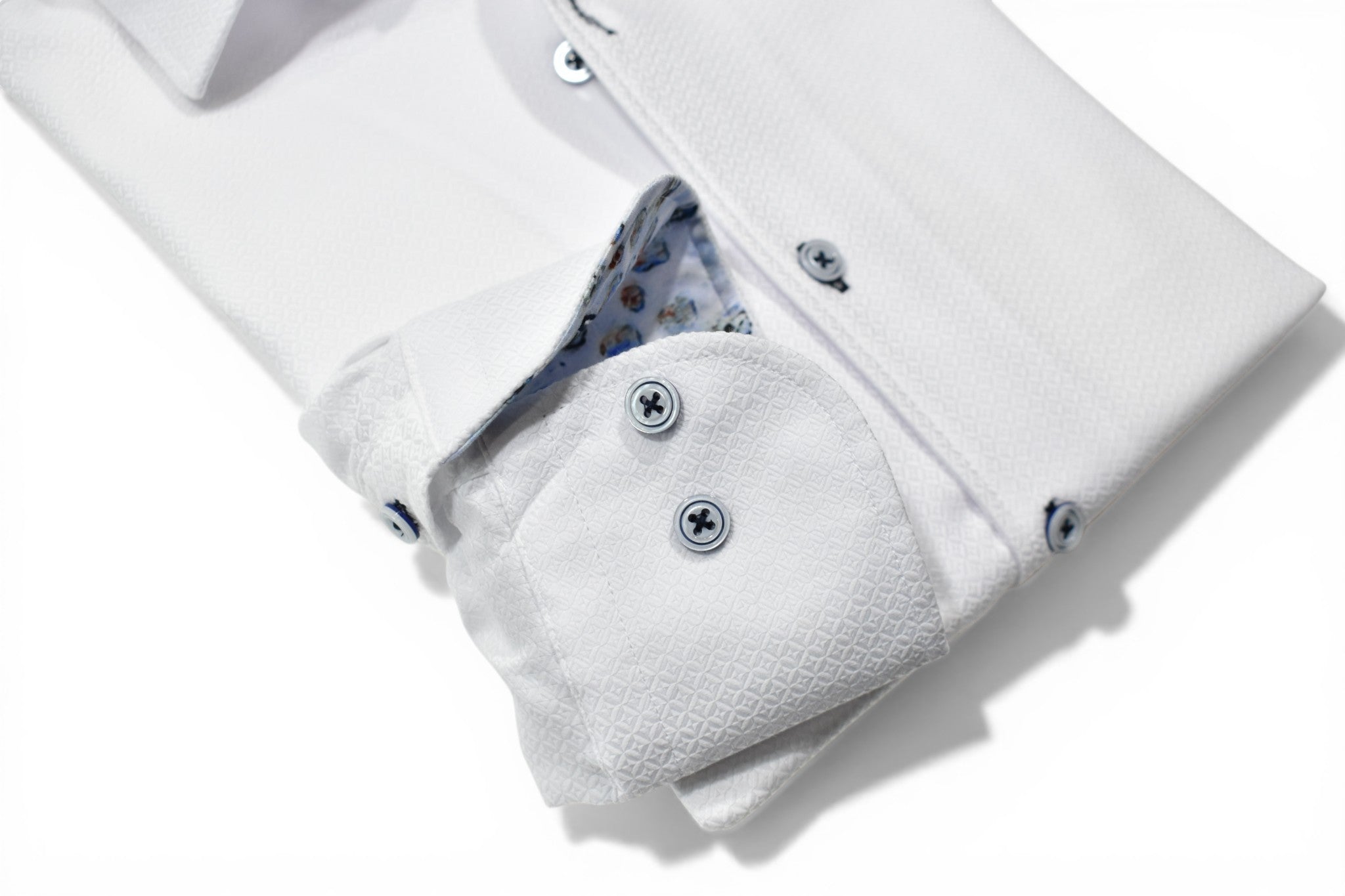 Marcello white tonal diamond shirt.