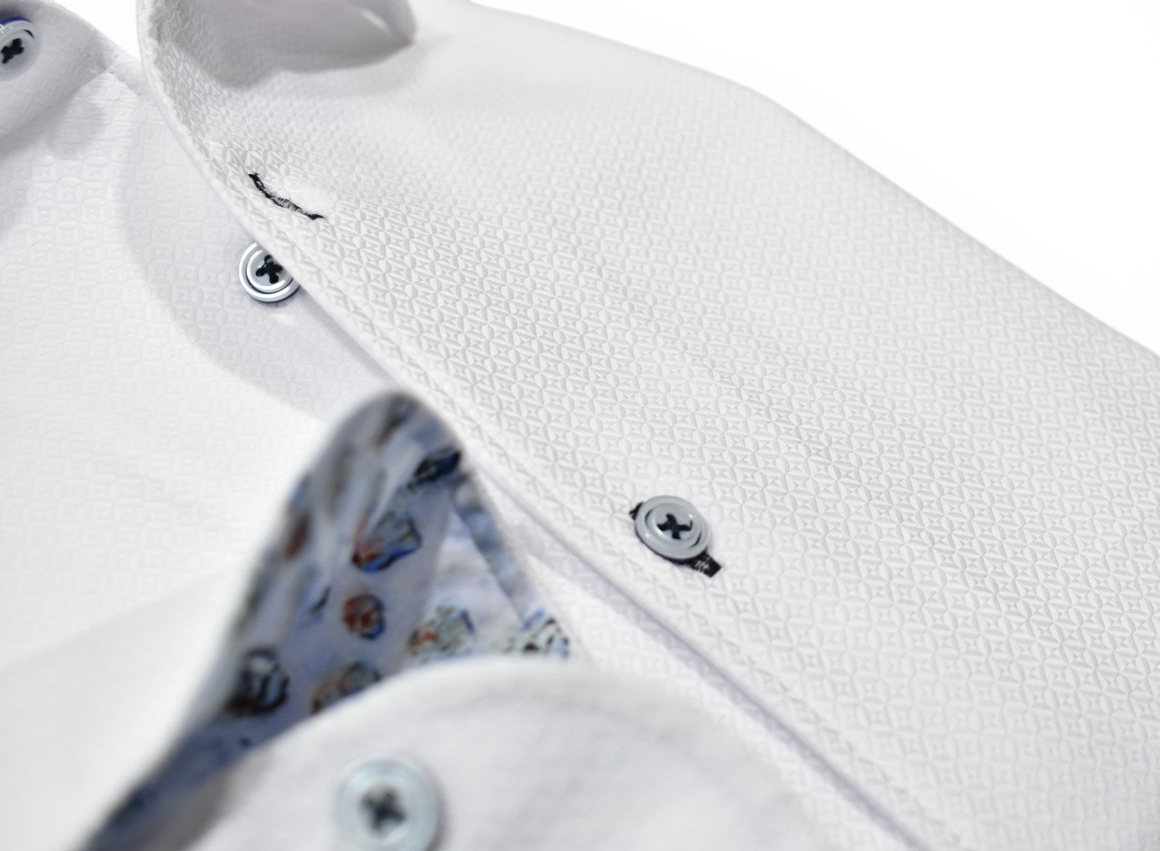 Marcello white tonal diamond shirt.