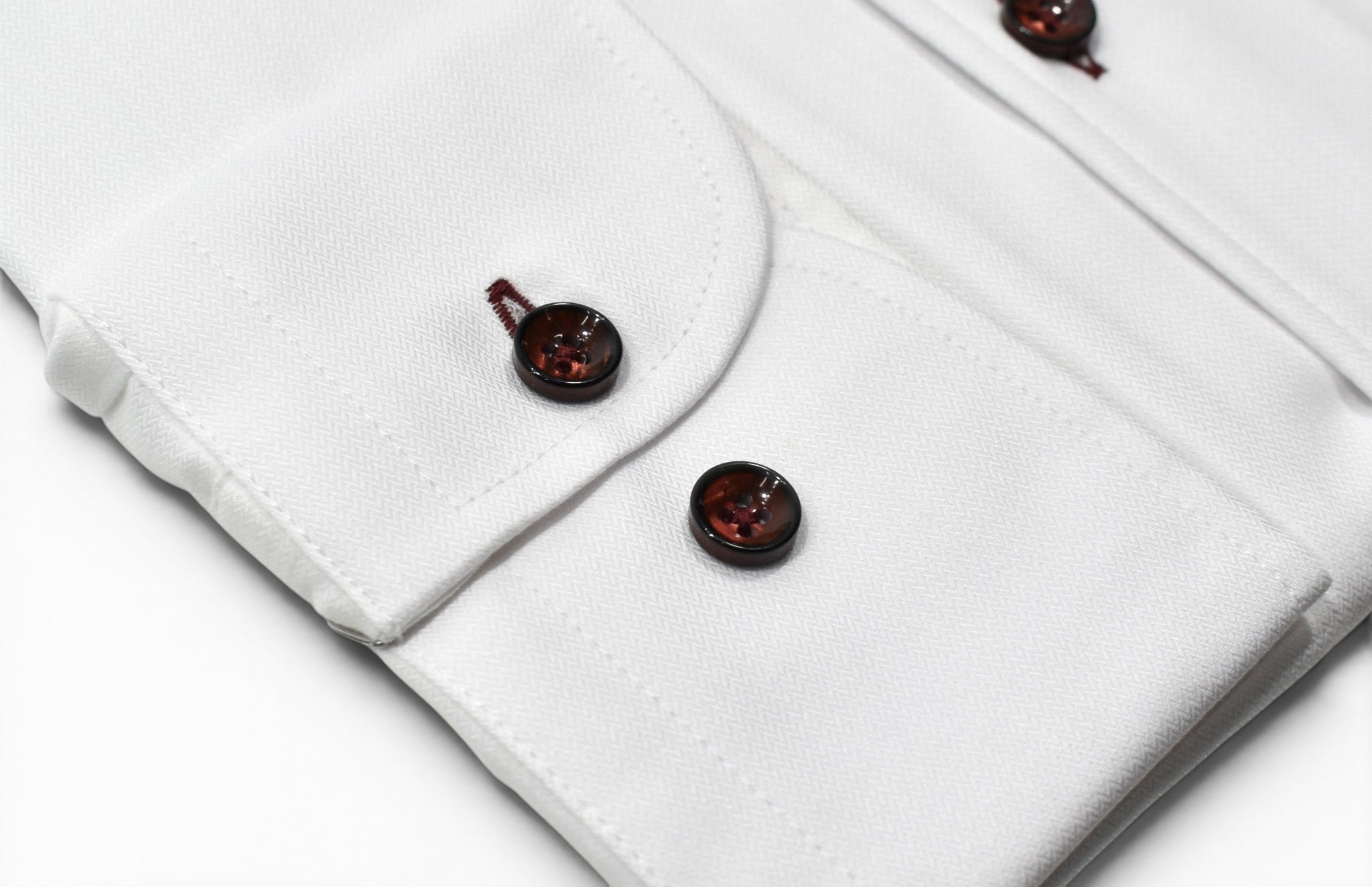 Marcello tonal white shirt custom button.