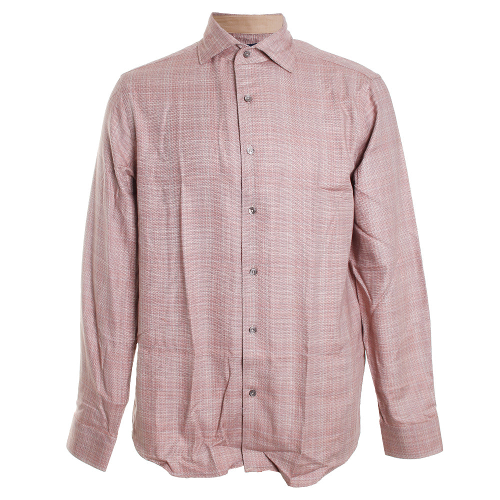 Pink checkered shirt on a mannequin against a white background