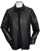 Experience the ultimate in style and comfort with our Marcello Black Chainlink Leather Coat!