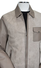 Elevate your style with our Marcello Suede & Leather Engineered Coat.