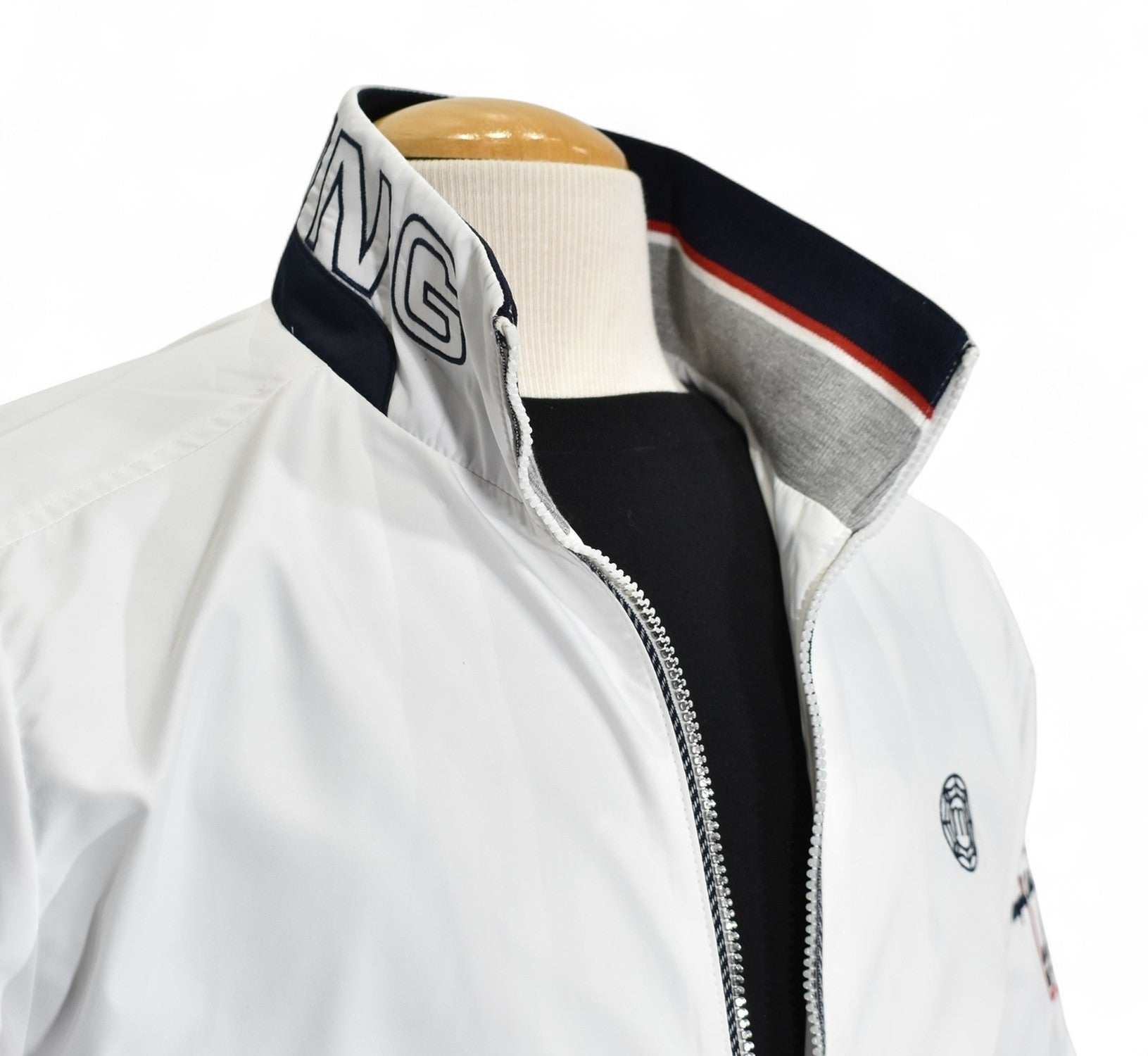 Marcello white nautical windbreaker.