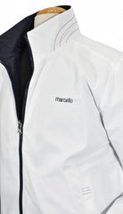 Marcello white windbreaker reversible to navy.