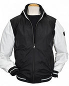 Marcello engineered navy and white windbreaker with hoodie.