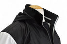 Marcello engineered navy and white windbreaker with hoodie.