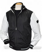 Marcello engineered navy and white windbreaker with hoodie.