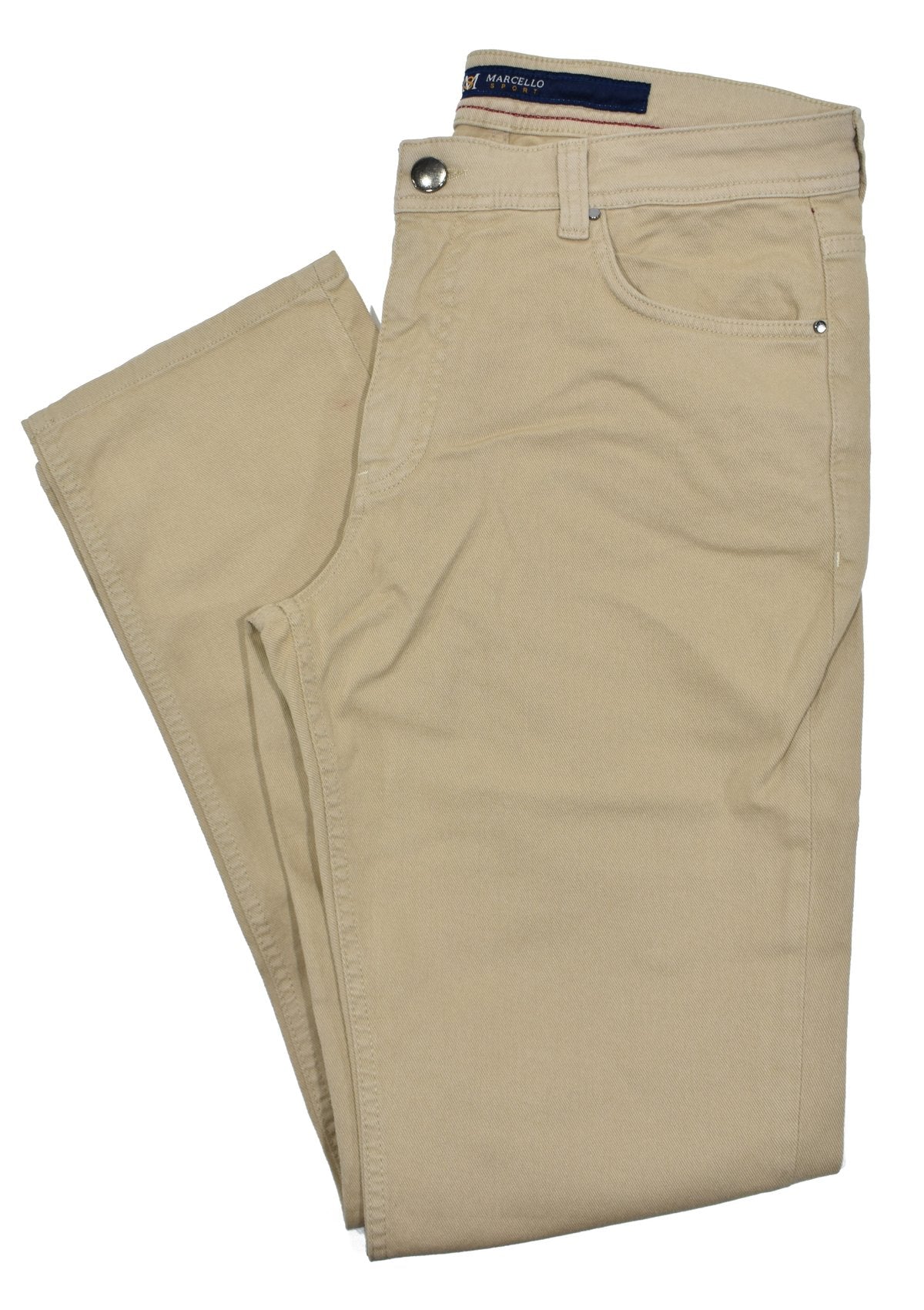 Upgrade your wardrobe with our new LP20 Tan jeans from Marcello. These lightweight washed denim jeans provide optimal comfort and support in all the right places for a perfect fit. With a slimmed leg and stretch for natural movement, you'll always look and feel your best. Marcello Sport Mens Tan Jeans