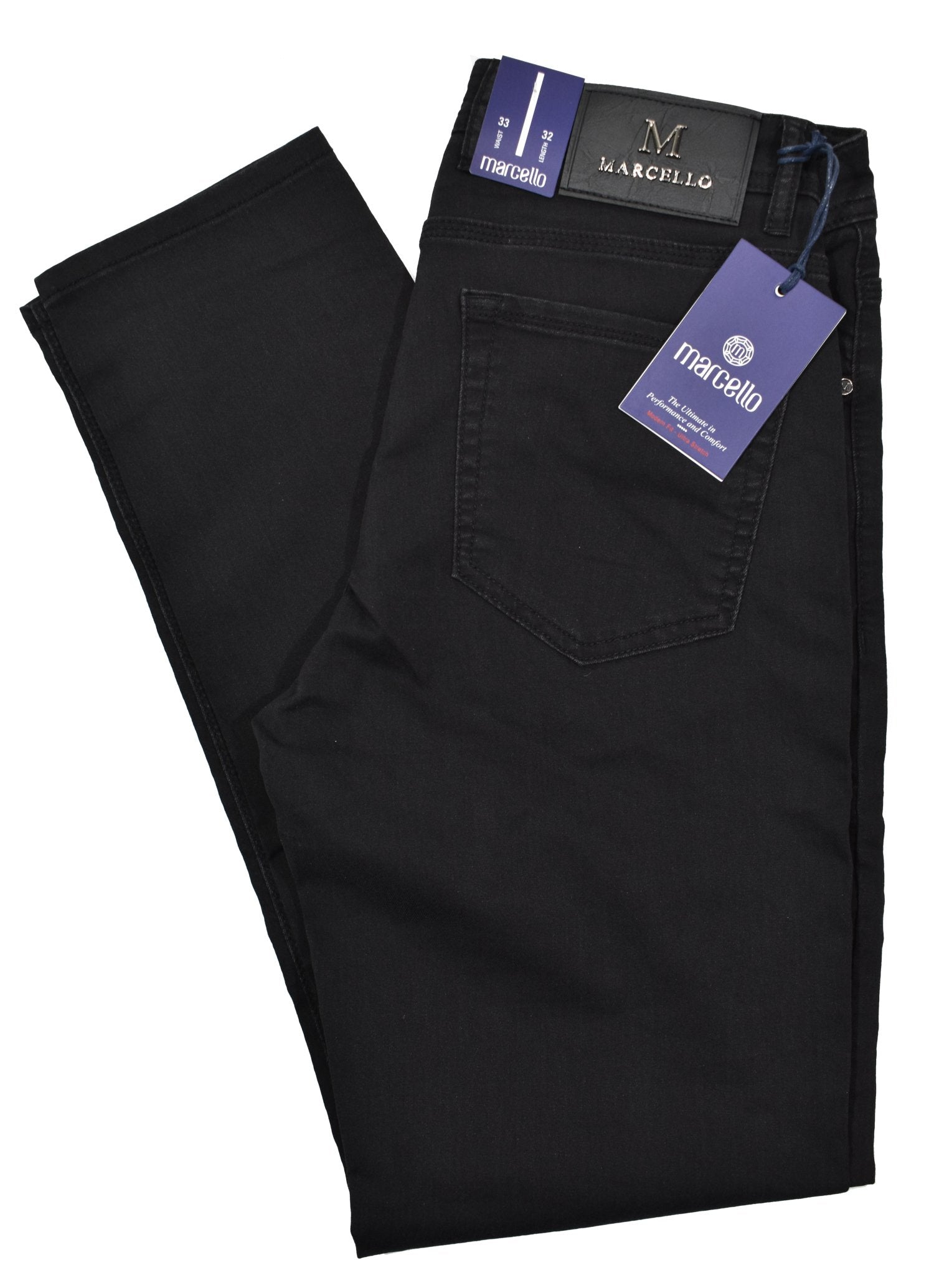 Say goodbye to stiff denim and hello to our LP27 Stretch Lightweight Denim. These jeans feature an ultra-light cotton-elastin fabric that moves with your body for exceptional comfort. The slimmer fit offers a contemporary leg and a relaxed look you'll love! Amazingly comfortable and stylish - what more could you want? A Marcello Exclusive.
