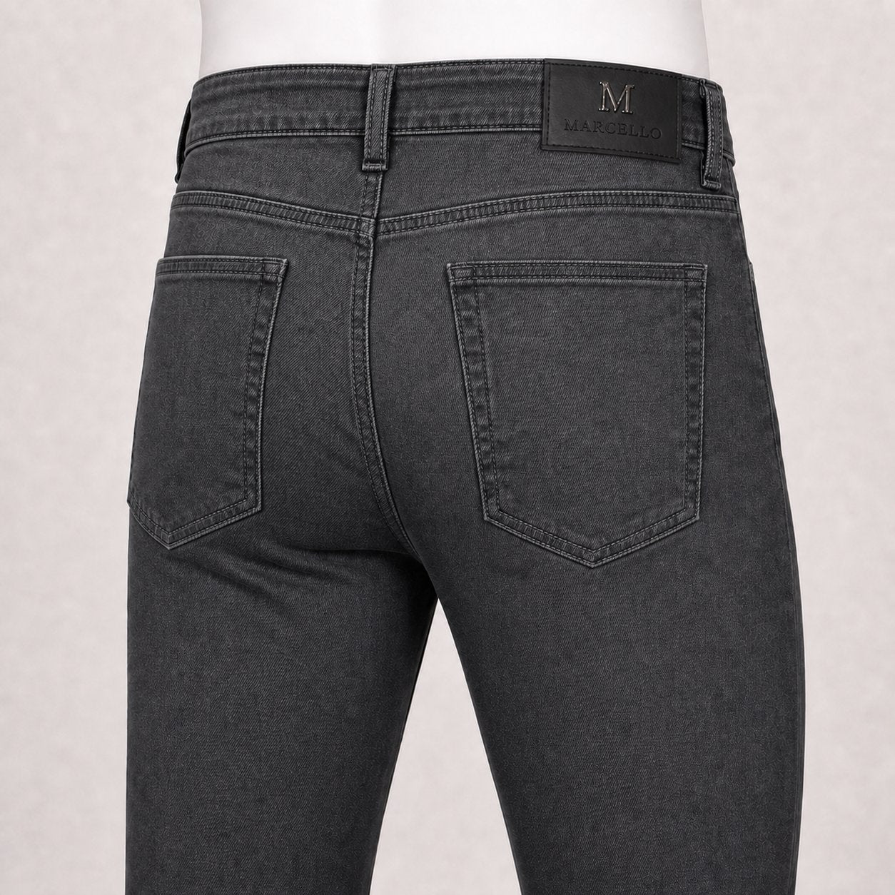 Marcello charcoal stretch denim pant weight.