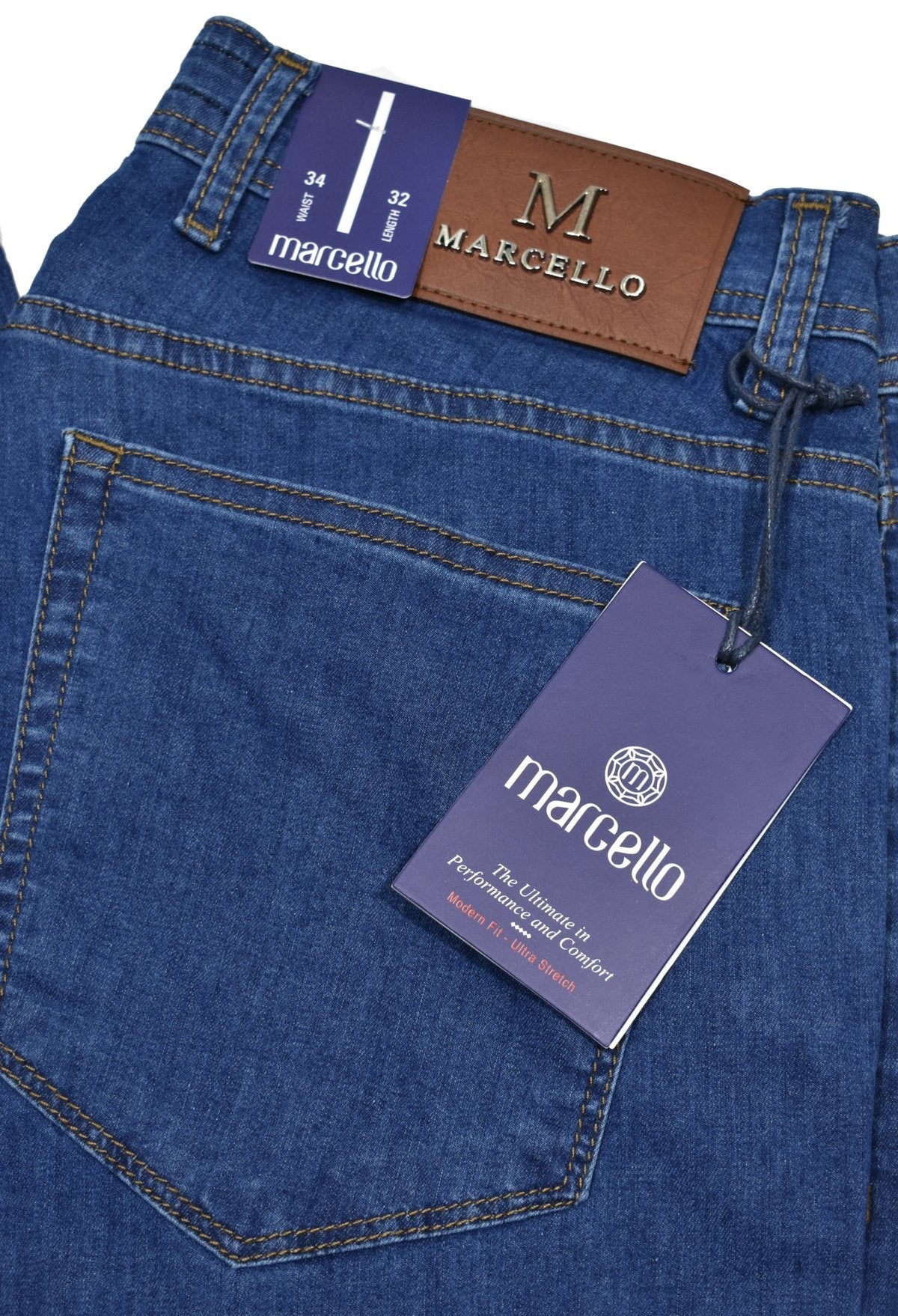 Say goodbye to stiff denim and hello to our LP27 Stretch Lightweight Denim. These jeans feature an ultra-light cotton-elastin fabric that moves with your body for exceptional comfort. The slimmer fit offers a contemporary leg and a relaxed look you'll love! Amazingly comfortable and stylish - what more could you want? A Marcello Exclusive.