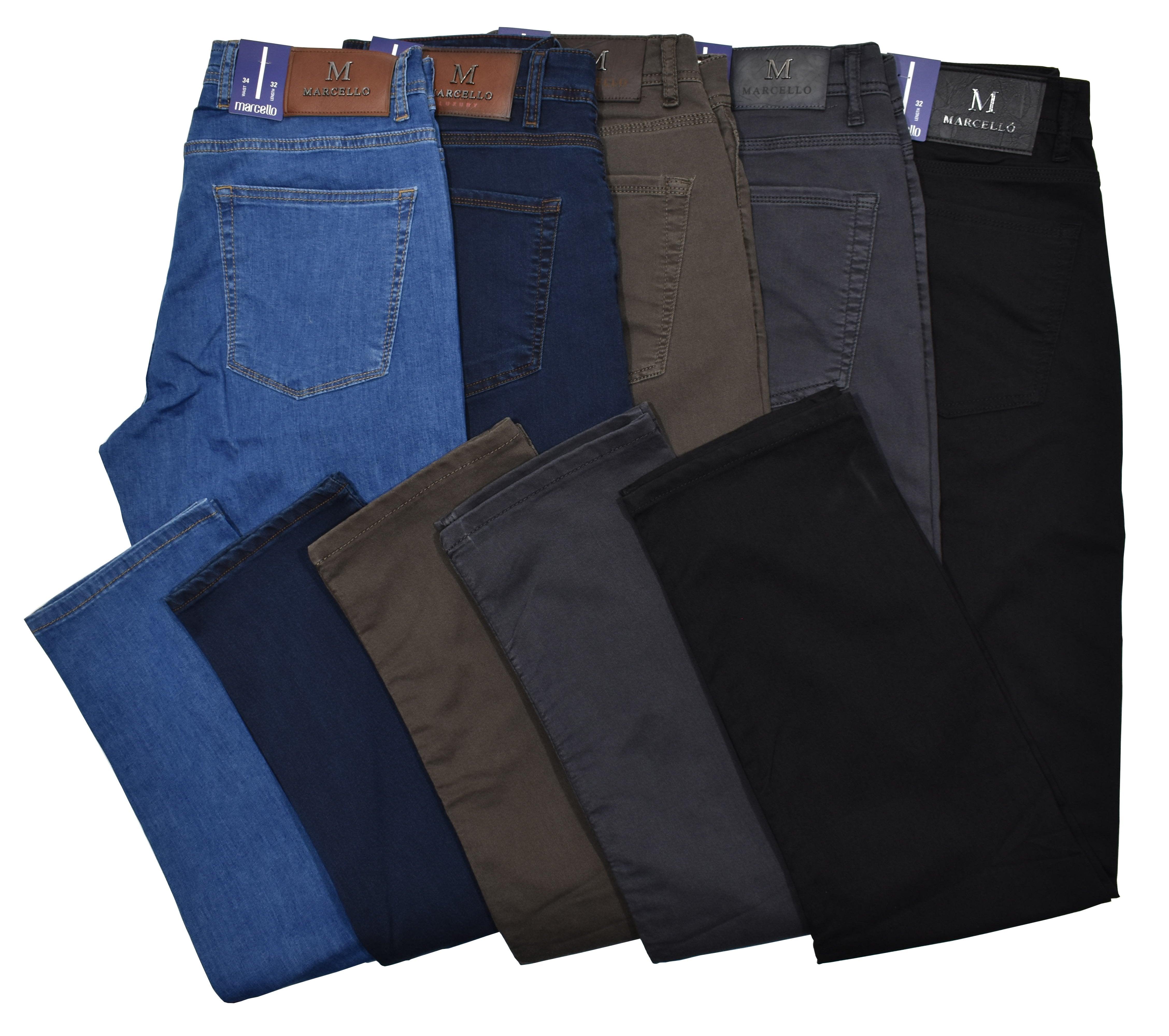 Marcello LP27 ultra comfort jeans with a quarter the weight of traditional jeans and twice the stretch. Slim fit for a contemporary look. Exclusively Marcello.