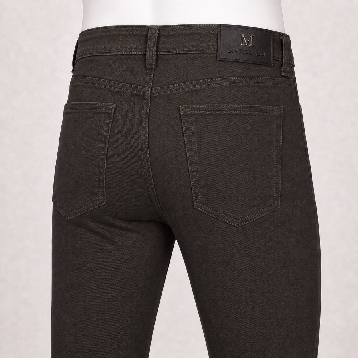 Marcello mocha stretch denim pant weight.