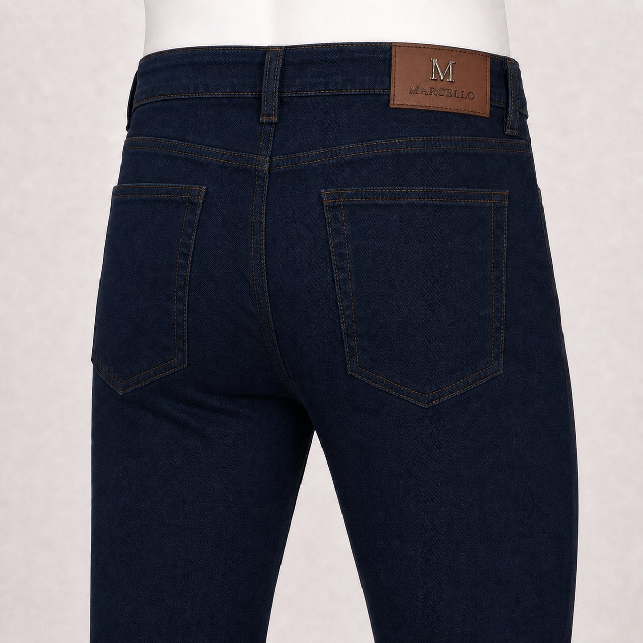Marcello navy stretch denim pant weight.