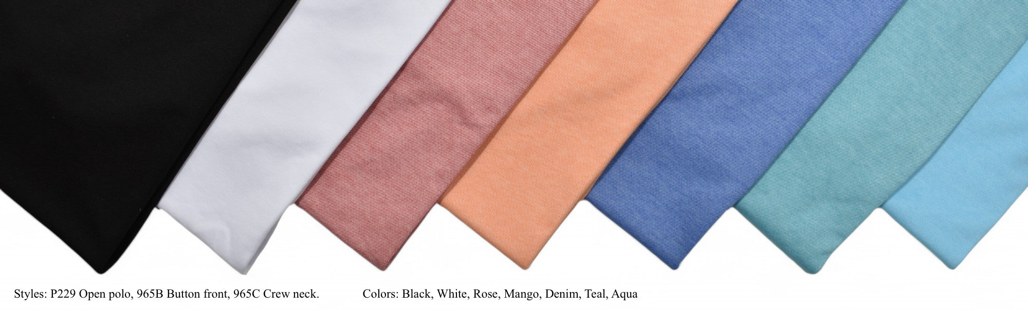 Colors for Marcello polos and tees.