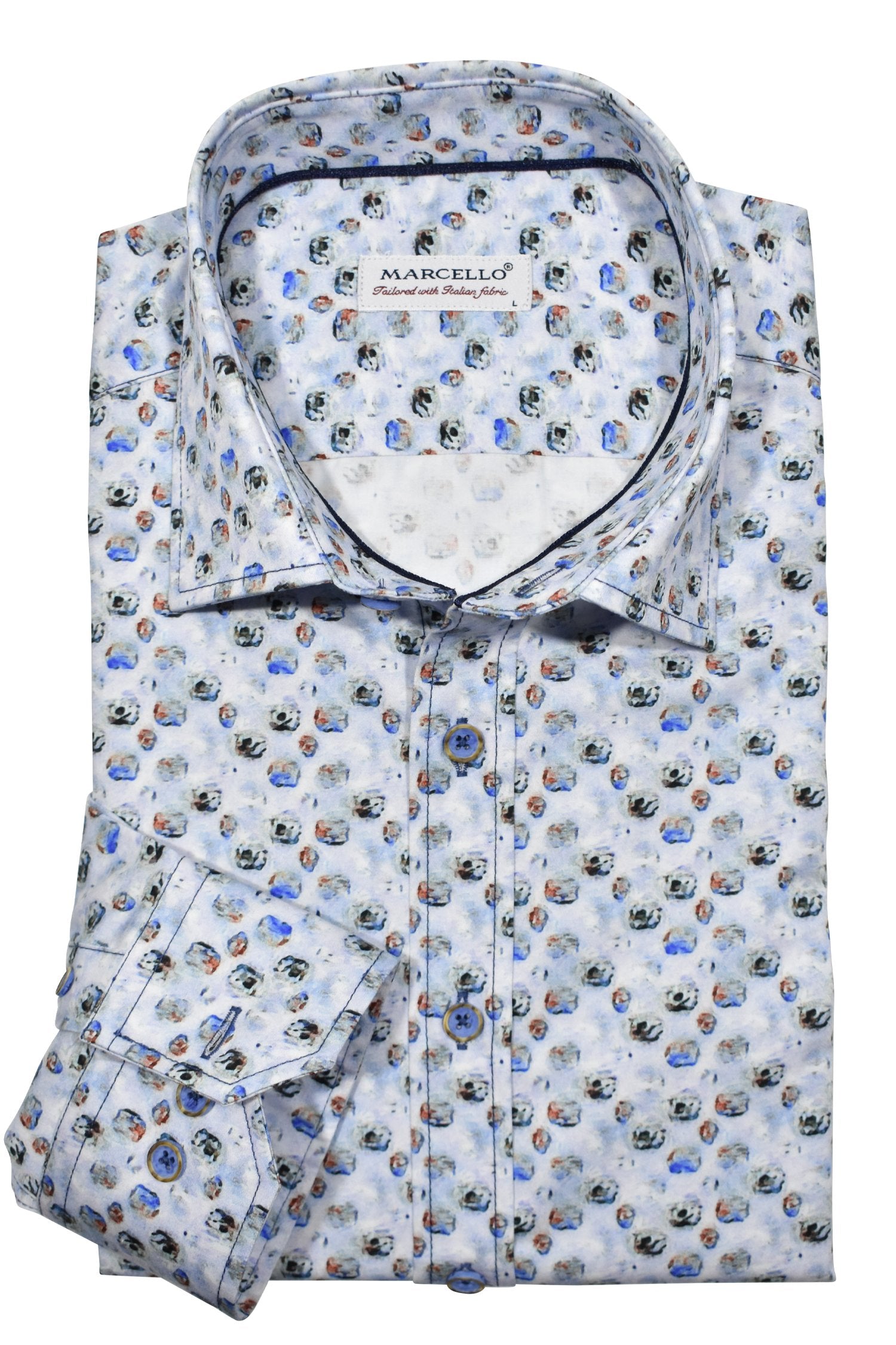 Experience the elegance of the Marcello Abstract Painted Geometric, featuring a one-of-a-kind circular design on luxurious cotton sateen fabric.