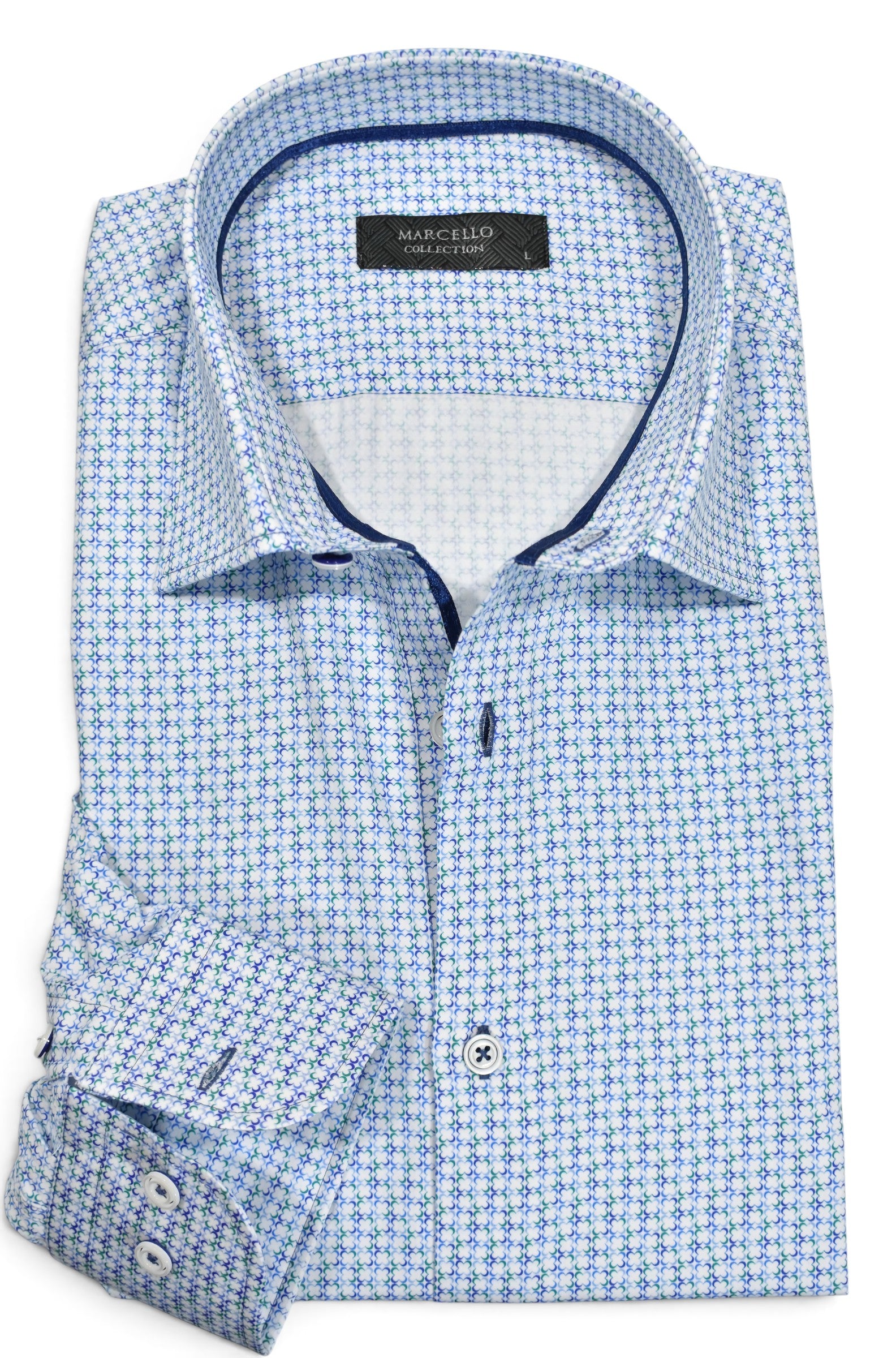 Indigo Clover Roll Collar by Marcello