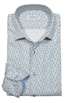 Upgrade your wardrobe with the W021R Pacer Floral Roll Collar. Crafted from extra fine cotton with a luxurious silk-like finish, this shirt is a dream to wear. The Marcello exclusive one-piece roll collar stands elegantly, while the custom matched buttons and trim fabric add a touch of sophistication. Perfect for any occasion.