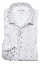 Upgrade your wardrobe with the W037R Sketch Diamond Roll Collar. Crafted from extra fine cotton with a luxurious silk-like finish, this shirt is a dream to wear. The Marcello exclusive one-piece roll collar stands elegantly, while the custom matched buttons and trim fabric add a touch of sophistication.
