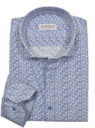 Indulge in luxurious comfort with W046 Shaded Diamonds by Marcello Sport. The soft cotton sateen fabric provides a luxurious touch while accent taping and matched buttons add a touch of elegance. The medium hidden button down collar keeps you looking sharp.