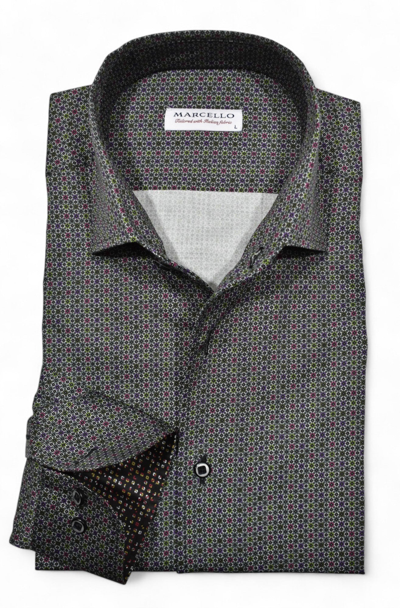 Upgrade your traditional style with our Marcello Chicago Neat sport shirt.