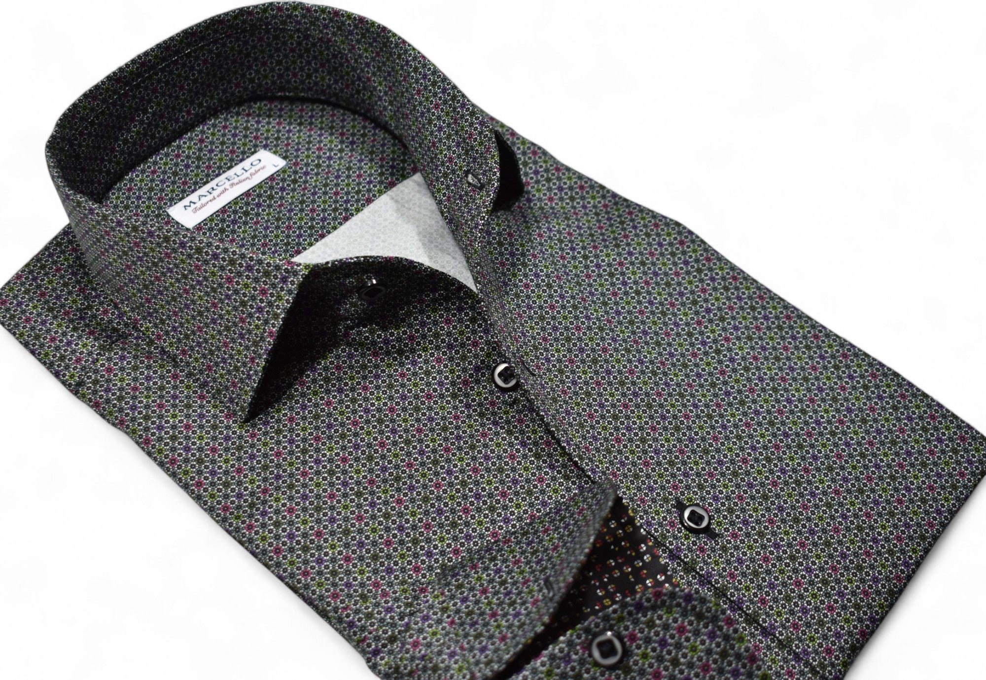 Upgrade your traditional style with our Marcello Chicago Neat sport shirt.